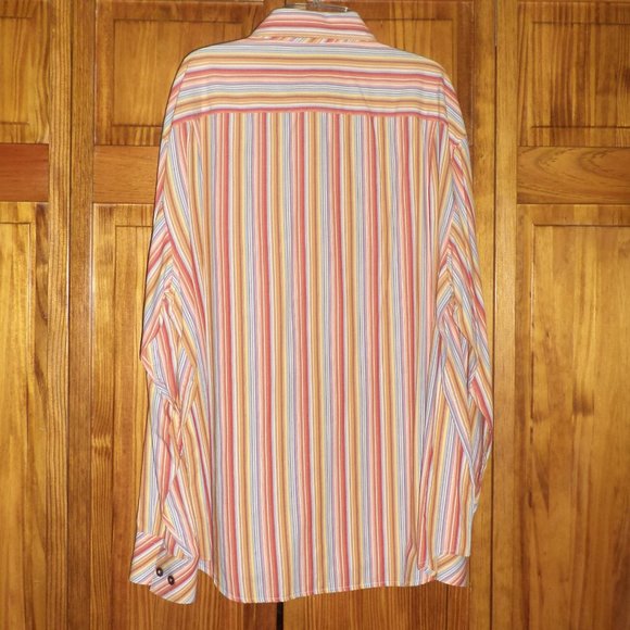 6A by AXIS multi color stripe button down shirt sz XL men - Picture 3 of 3